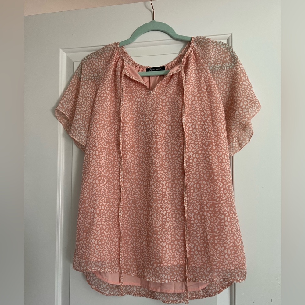 PrettyGarden Pink and White blouse
